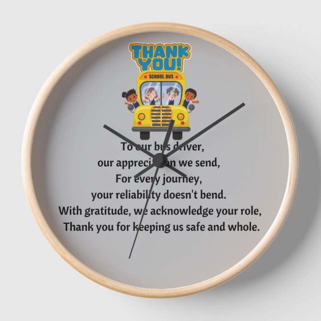 Reloj Gracias, Conductor de Autobús Escolar. (Anverso)