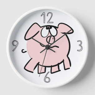 Reloj Gracioso 2 Personalizados Ilustracion Año Cerdo Cu