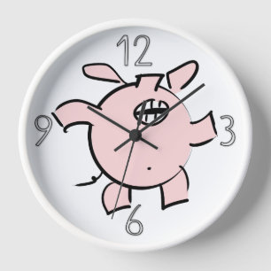 Reloj Gracioso 5 Personalizados Ilustracion Año Cerdo Cu