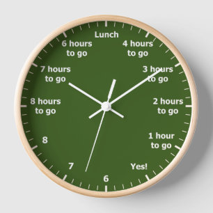 Reloj Gracioso 9 a 5 horas de trabajo Cuenta regresiva O