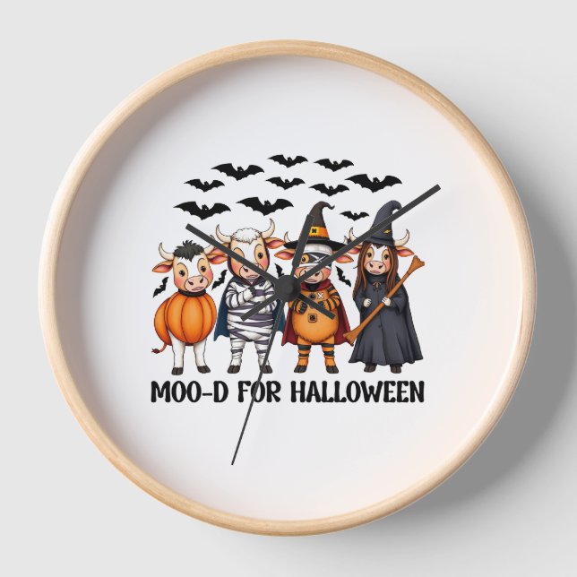 Reloj Gracioso Highland Cow Moo-d para Halloween (Anverso)