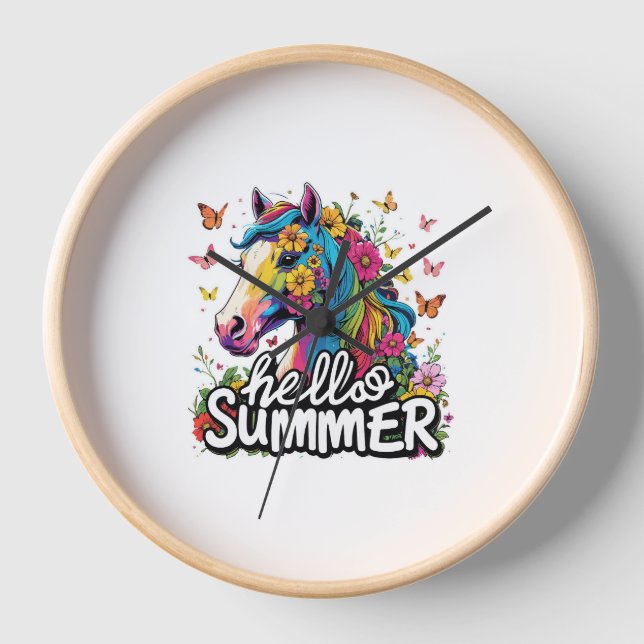 Reloj Gracioso saludo caballo de verano (Anverso)