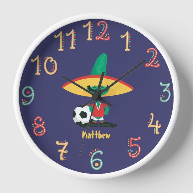 Reloj Graciosos niños mexicanos en el paro del fútbol (Anverso)