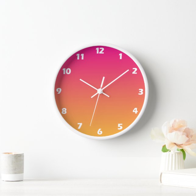 Reloj Gradiente rosa y naranja (Hogar)