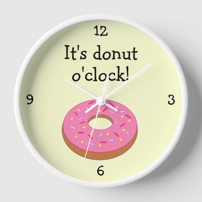 Reloj Gráfica de comida divertida de Donut O'Clock (Anverso)