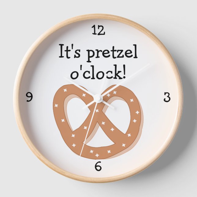 Reloj Gráfico de alimentos divertidos de Pretzel O'Clock (Anverso)