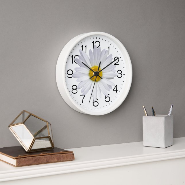 Reloj Gran Daisy Blanco En Blanco (Oficina)