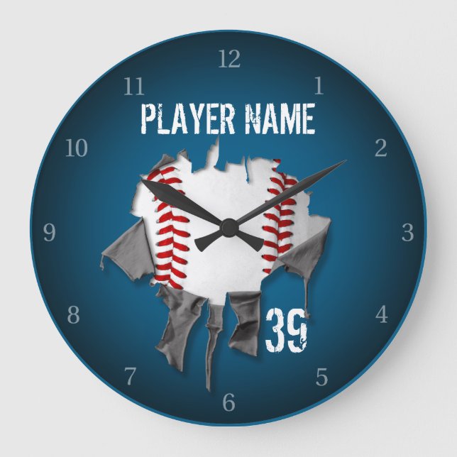 Reloj grande de béisbol desgarrado (Anverso)