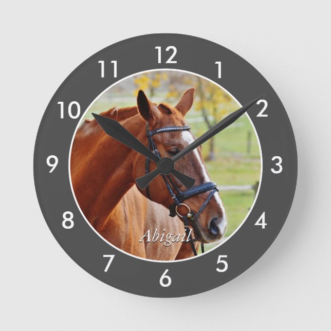 Reloj grande de caballo personalizado (Anverso)
