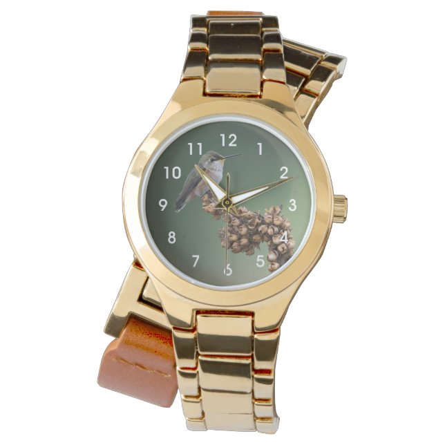 Reloj grande de colibrí Naranja pequeño (Anverso)