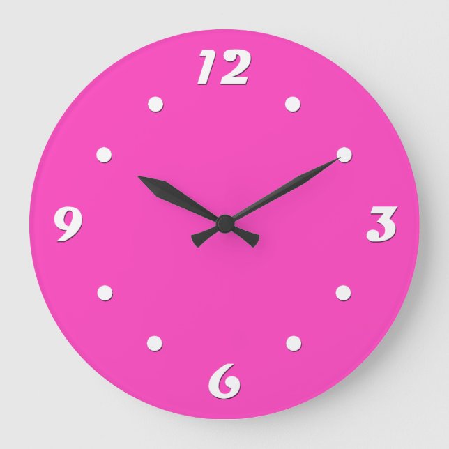 Reloj grande de color rosa neón (Anverso)