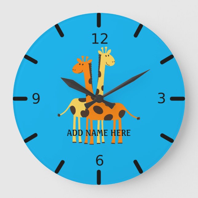 Reloj grande de jirafa personalizado (Anverso)