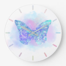 reloj grande de mariposa azul