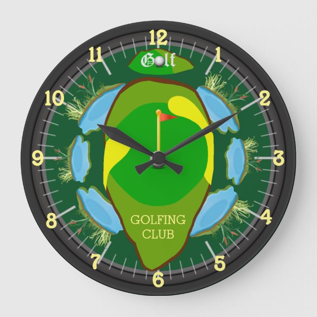 Reloj grande del club de golf personalizado (Anverso)