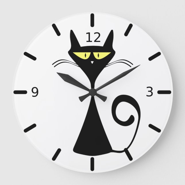 Reloj grande del gato negro (Anverso)