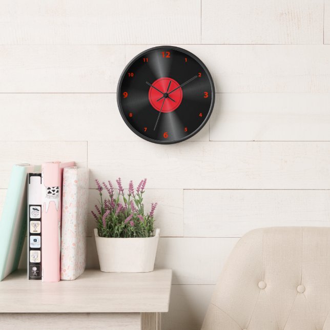 Reloj Grande Divertido, Retro, Álbum de Vinilo Roj (Sala de lectura)