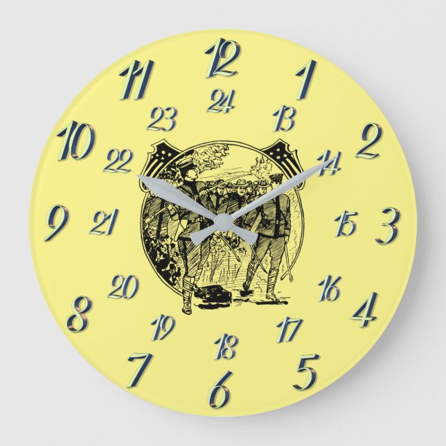 Reloj grande en tiempo militar amarillo (Anverso)