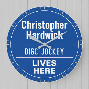 Reloj grande estilo de placa de jockey de disco di