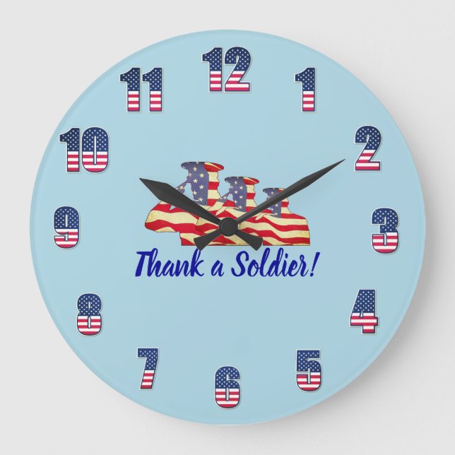 Reloj grande "Gracias a un soldado" azul (Anverso)