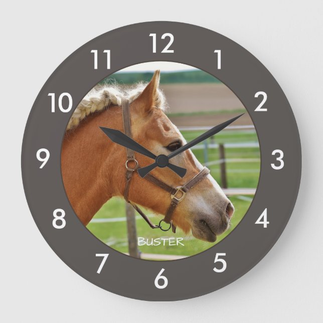 Reloj grande personalizado de caballo (Anverso)