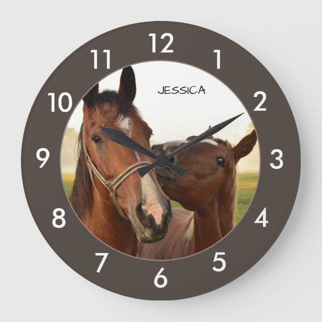 Reloj grande personalizado de caballo (Anverso)
