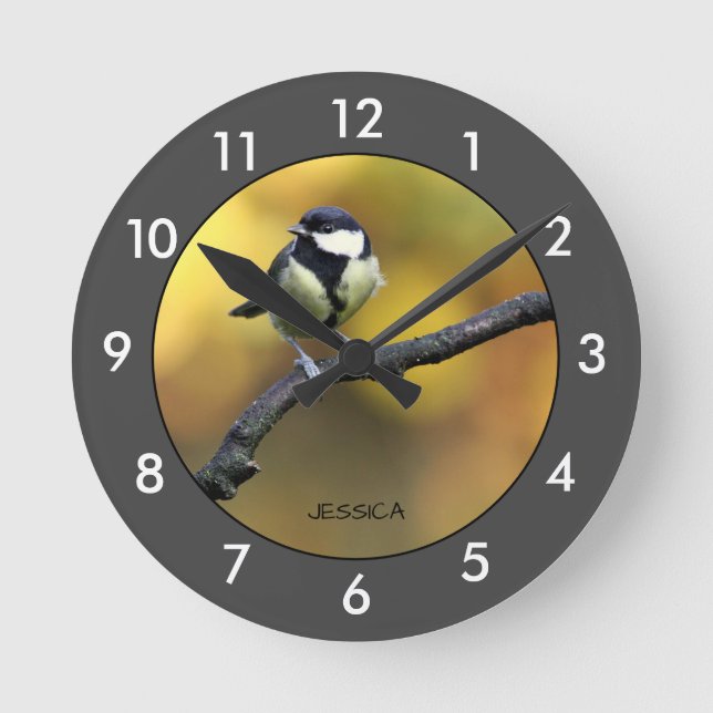 Reloj grande personalizado de pájaro (Anverso)