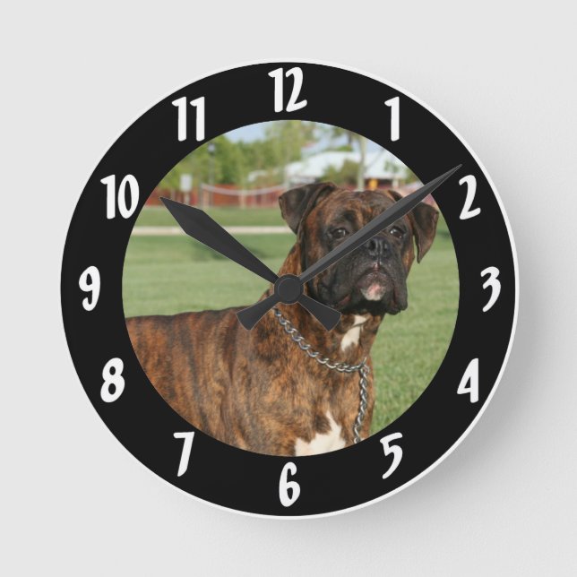 Reloj grande redondo del perro del boxeador (Anverso)