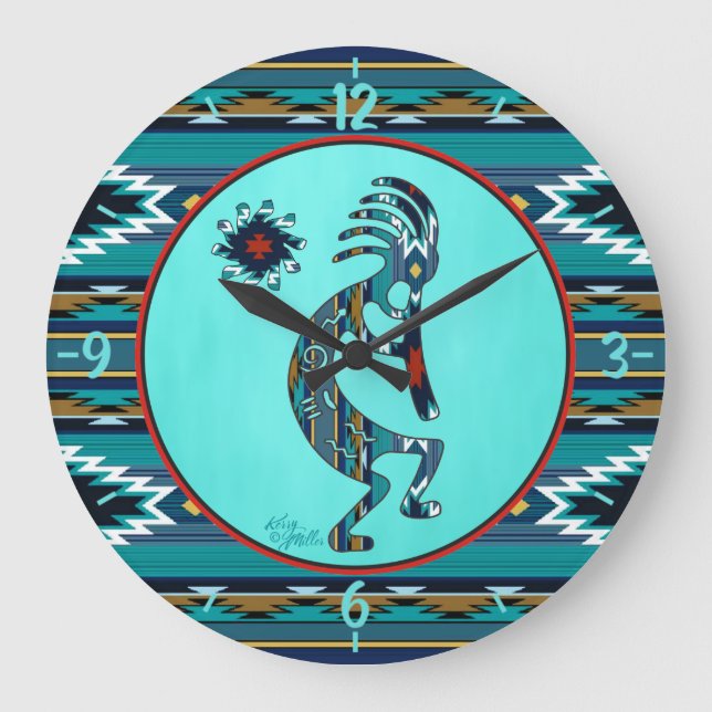 Reloj grande Turquoise Kokopelli (Anverso)