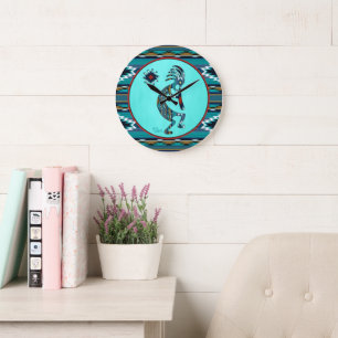 Reloj grande Turquoise Kokopelli