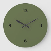 Reloj grande verde oliva y negro Minimalista