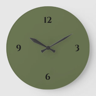 Reloj grande verde oliva y negro Minimalista