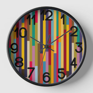 Reloj Grandes franjas coloridas