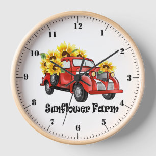 Reloj "Granjas de Girasoles" Camión Antiguo/Girasoles Pa