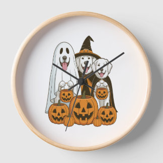 Reloj Great Pyrenees Dog Ghost Witch Halloween Matching 
