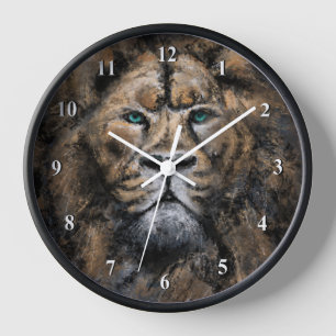 Reloj Green Eyed Strong Lion Wall Clock