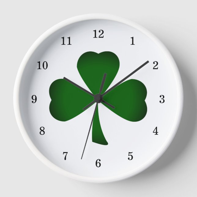 Reloj Green Shamrock Irish Lucky Clover (Anverso)