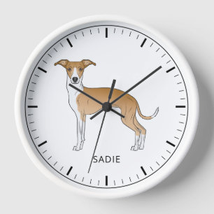 Reloj Greyhound Italiano Blanco Y Amanecer Con Texto Per