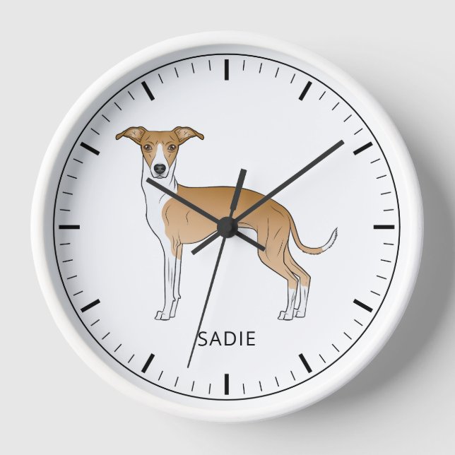 Reloj Greyhound Italiano Blanco Y Amanecer Con Texto Per (Anverso)