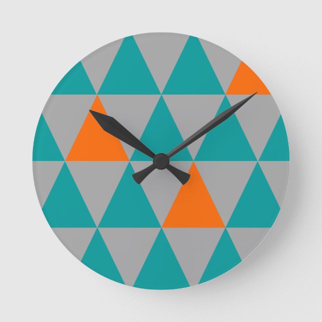 Reloj gris del triángulo del naranja y del trullo (Anverso)
