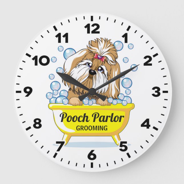 Reloj Groomer-Personalizado Salón-Mascota de la (Anverso)