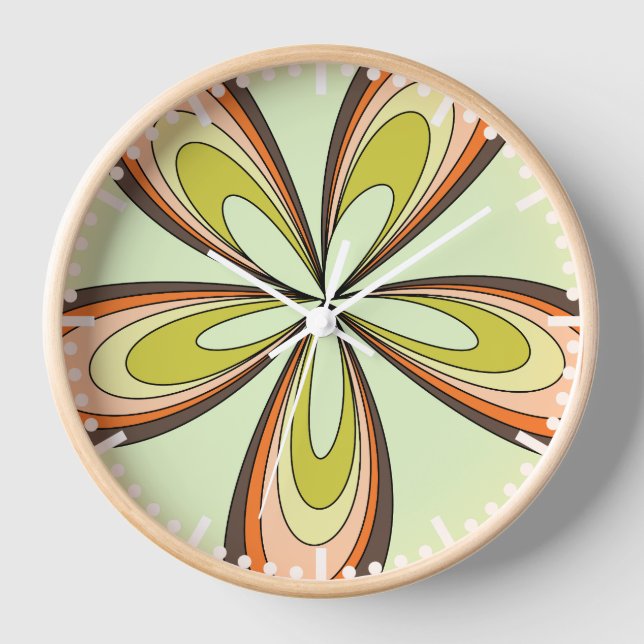 Reloj Groovy 60's 70 Hippie Flor Lime Retro Daisy (Anverso)
