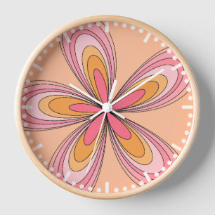 Reloj Groovy 70 Hippie Flor Peach Fuzz Retro Daisy