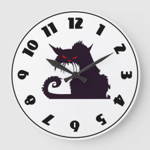 Reloj gruñón del gato negro