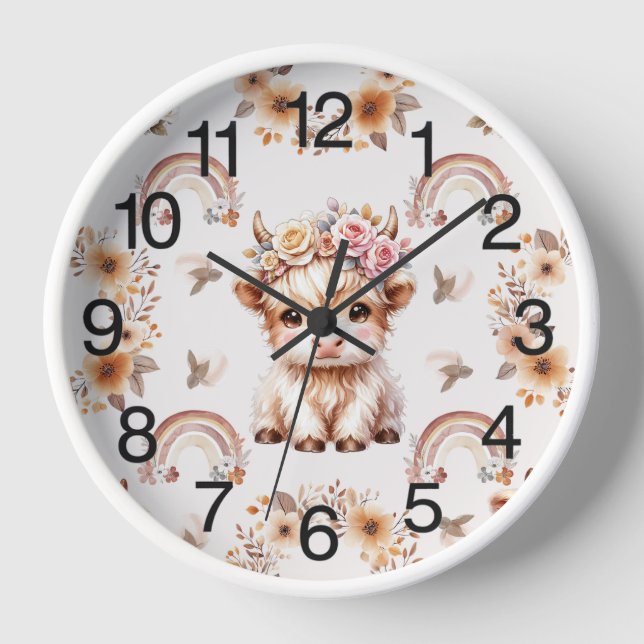 Reloj Guardería Soñadora Boho de Vaca de las Tierras Alt (Anverso)
