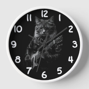 Reloj Guay Cat Jugando guitarra eléctrica