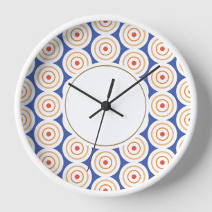 Reloj Guay Modern Blue Naranja Arte Concéntrico Blanco