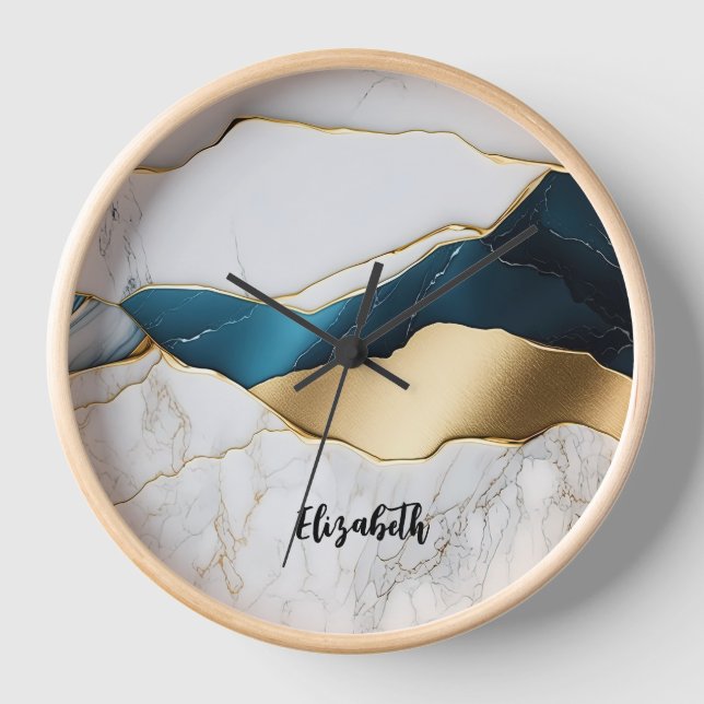 Reloj Guay White Turquise Marble Stone Gold (Anverso)