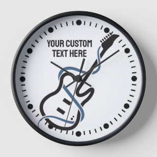Reloj Guitarra estilizada con texto personalizado