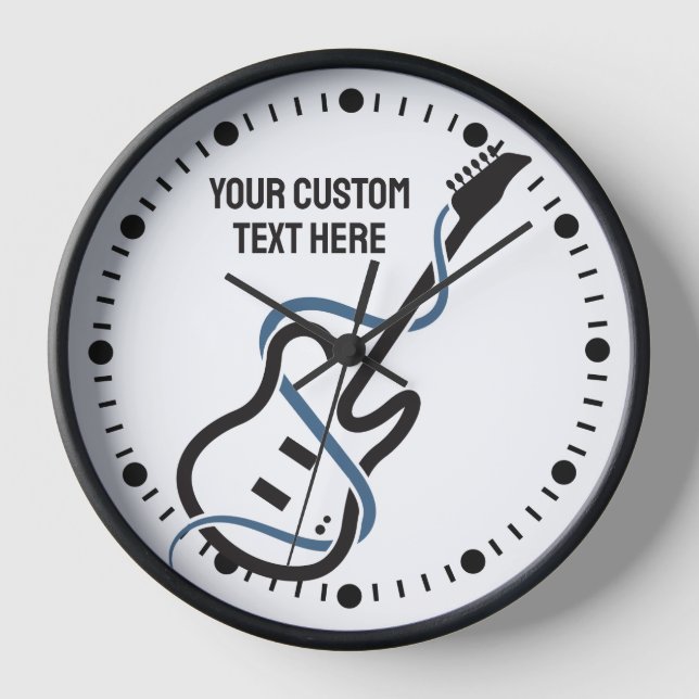 Reloj Guitarra estilizada con texto personalizado (Anverso)