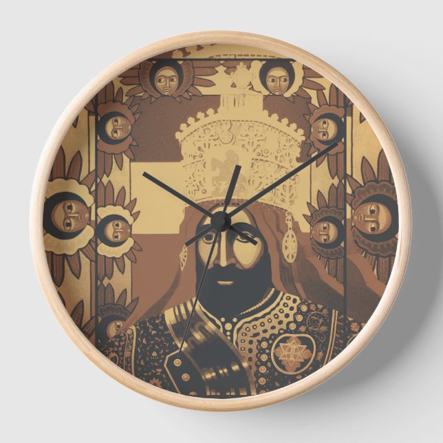 Reloj Haile Selassie Jah Rastafari Modern Art Clock (Anverso)